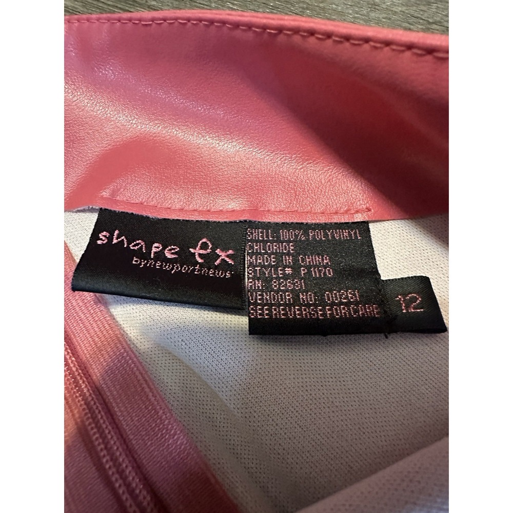 Shape Fx Vintage Bubblegum‎ Pink Polyvinyl Long Midi Maxi Skirt 12 - Picture 5 of 7